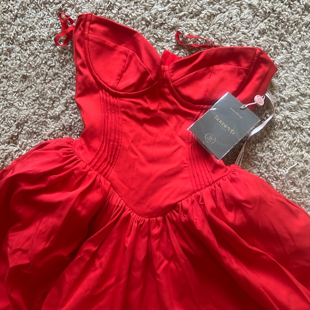 House of CB Elizabeth italian tomato strapless midi sundress - Picture 5 of 5